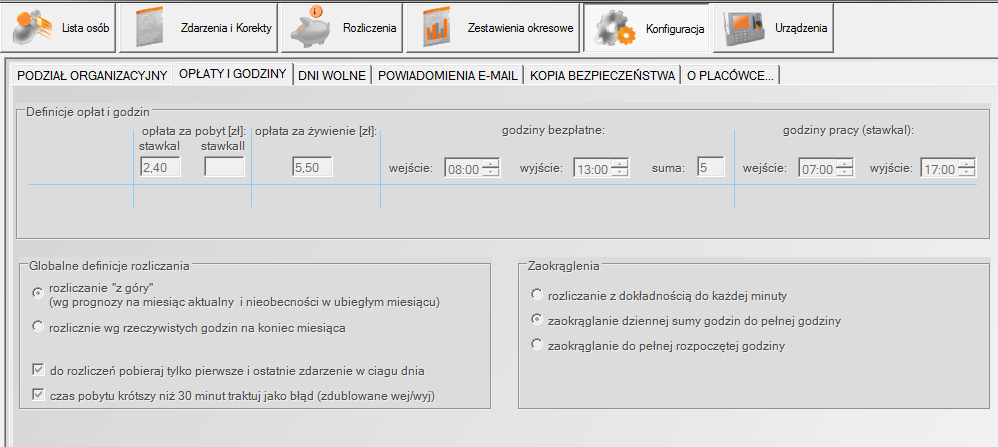 5.2. Konfiguracja - definiowanie ustawień globalnych systemu podział organizacyjny umożliwiający grupowanie i wygodne