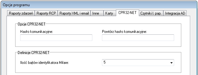 Rys. 11 Hasło komunikacyjne w CPR32-NET Rys. 12 Hasło komunikacyjne w programie PR Master 4.