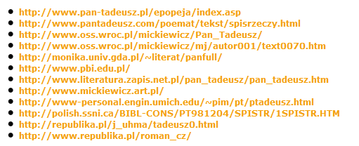 Pan Tadeusz w sieci (2003 r.) M. Górlaska, Książka on-line.