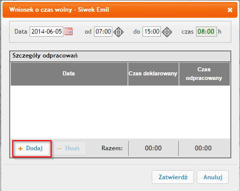Planowanie czasu pracy w portalu 26 18 Wnioski o udzielenie czasu wolnego Na portalu pracowniczym można wprowadzać wnioski o udzielenie czasu wolnego wraz z określeniem, kiedy nastąpi odpracowanie.