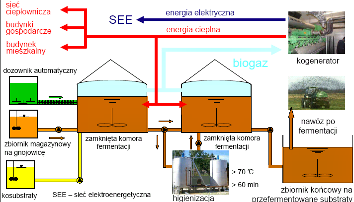 Tabela 2 Skład biogazu i gazu ziemnego[5] Komponenty Biogaz (średnio) Biogaz (zakres) Gaz ziemny (handlowy) CH 4 60% 50-75% 90-98% CO 2 39% 25-45% 1-3% H 2 S 0,1% 0-1% <5ppm H 2 O Nasycony Nasycony