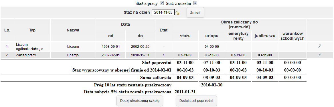 Uwagi: Funkcjonalności dodawania, przeglądania i edytowania nieobecności względem pracownika dostępne są w teczce pracownika w zakładce B-2.