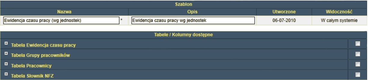 wydruku rys 113 Fragment listy gotowych szablonów W tabeli znajdują się kolumny Konfiguracja i Podgląd zawierające odnośniki do odpowiednich sekcji zarządzania zestawieniami, omówione w poniższych