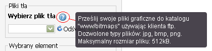 35 Po lewej stronie okna umieszczone jest menu umożliwiające utworzenie oraz konfigurację mapy synoptycznej. Menu dzieli się na cztery następujące części: a) Pliki tła - przedstawiony na rys.