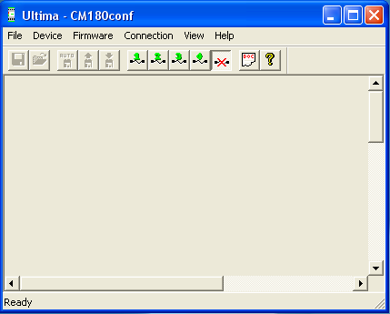 Okno dialogowe programu CM180conf zostało pokazane na rysunku 4.2.1. Rys. 4.2.1. Okno dialogowe programu CM180conf 4.2.1. Menu i pasek narzędzi programu CM180conf Menu programu CM180conf przedstawiono w tablicy 4.