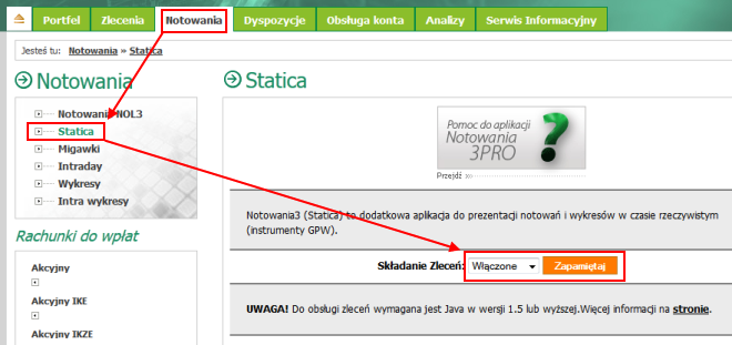 Klientom proponujemy skorzystanie z arkusza kalkulacyjnego wspomagającego konstrukcję portfela opartego na kontraktach opcyjnych i kontraktach futures.