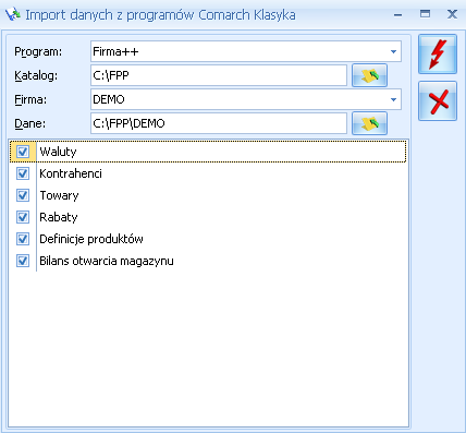 Rys. Import danych z programów Comarch ERP Klasyka Płace (PL) dla Użytkowników, którzy do tej pory korzystali z programu Płace (Comarch ERP Klasyka) stworzono możliwość zaimportowania do programu