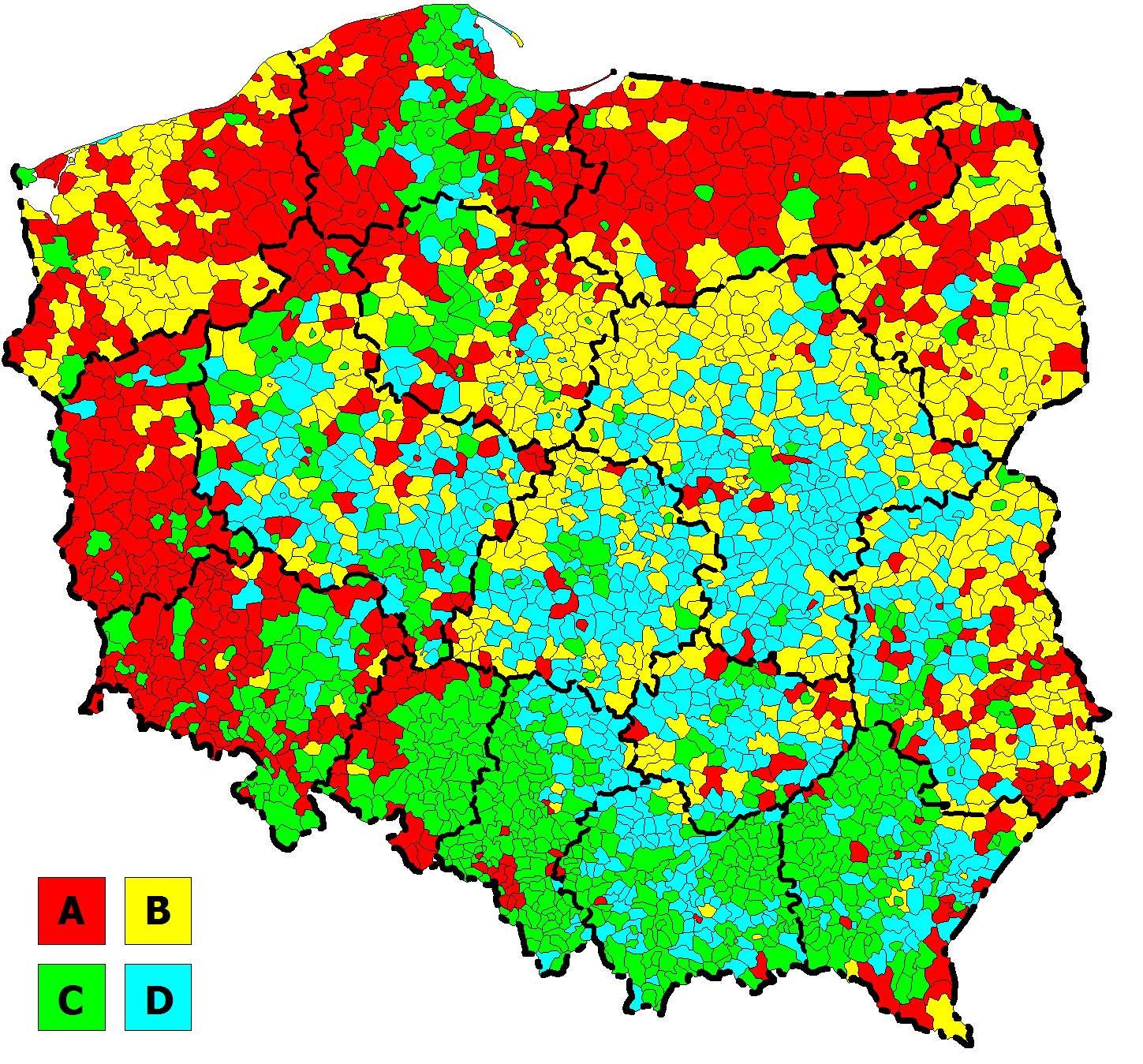 TYPOLOGIA MOBILNOŚCI: A: w>110%, z>15% B: w>110%, z<15%