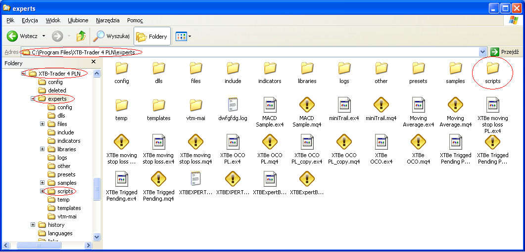 o Wskaźniki: skopiuj program MQL do folderu: platform_folder\experts\indicators.jest to podfolder folderu, w który znajdują się programy Automatyczne Strategie Inwestycyjne.