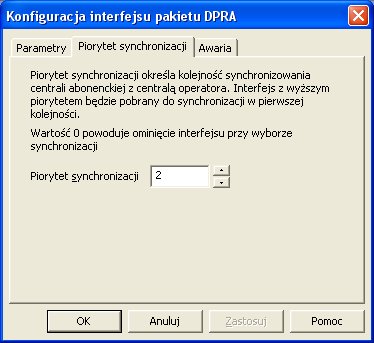 Dla opcji Zarządzanie kanałami żądanie kanału dostępne jest okno Mapa aktywnych kanałów B: W zakładce Awaria włącza się funkcję monitorowania aktywności pakietu DPRA w centrali Delta.