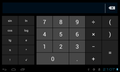 5.8. Kalkulator W menu programów lub na ekranie głównym, dotknij ikonę Kalkulator : 5.9.