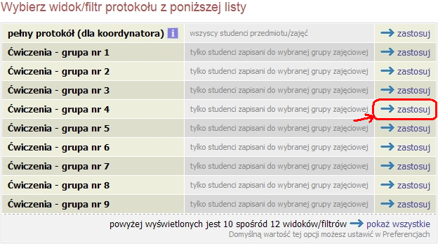 Aby wyświetlić dany protokół, należy kliknąć na napis (rys. 4). WAŻNE: Należy zwrócić uwagę na wybór właściwego protokołu. Rys.