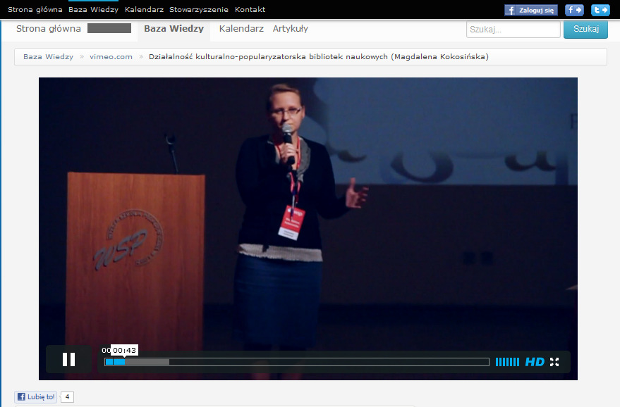 Działalność kulturalno-popularyzatorska bibliotek naukowych (Magdalena Kokosińska) Wystąpienie z konferencji Kreatywność i innowacje w bibliotece akademickiej @ Łódź 2012, źródło: http://bibliosfera.