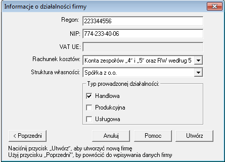 S t r o n a 5 Rys. 2 Zakładanie nowej firmy informacje o działalności firmy Regon numer identyfikacyjny krajowego rejestru urzędowego podmiotów gospodarki (dziewięciocyfrowy kod - format 999999999).