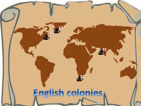 Slajd nr 5 Gdzie były pierwsze kolonie angielskie? Ameryka Północna (Virginia), Grenlandia, Indie Zachodnie, Afryka Południowa).