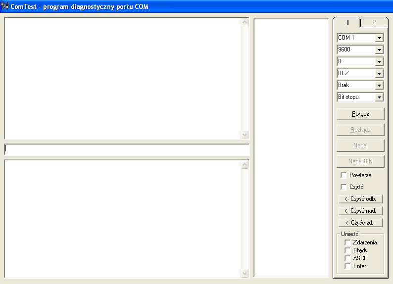 Rys. 2.4 Oprogramowanie transmisji szeregowej ComTest 3. Wprowadzenie 3.1 Łącze RS232C podstawy teoretyczne (wg http://www.arczer.neostrada.pl/komputery.htm oraz http://forbot.
