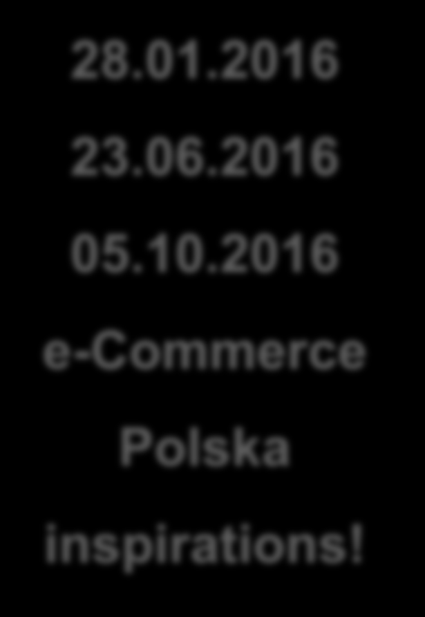 E-COMMERCE POLSKA INSPIRATIONS e-commerce Polska inspirations: NOWE networkingi tematyczne. W 2016 roku zaplanowaliśmy 3 networkingi tematyczne w godzinach 19.00-