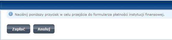 Rysunek 50 Dane transakcji Potwierdzając zgodność danych transakcyjnych otrzymujemy okienko do potwierdzenia zapłaty (Rysunek 51 Potwierdzenie zapłaty).