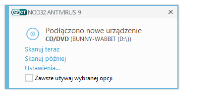 Jeśli komputer wykazuje objawy zainfekowania szkodliwym oprogramowaniem, na przykład działa wolniej lub często przestaje odpowiadać, zalecane jest wykonanie następujących czynności: Otwórz ESET NOD32