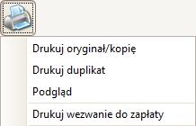 3 Drukowanie rachunku W tym celu należy kliknąć przycisk opcji:, a następnie wybrać jedną z