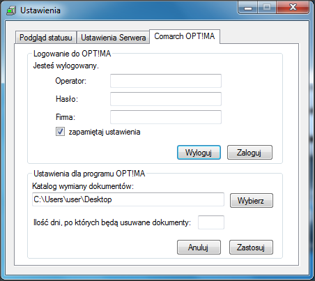 COMARCH OPT!MA Instalator programu ELZAB Kolektor CE po wybraniu instalacji dla programu Comarch OPT!