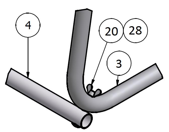 3. Używając zawiasów górnych (16) I dolnych (17, 18) połącz tył bramki z uprzedno skręconym światłem: a.