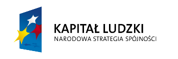 Projekt współfinansowany za środków Unii Europejskiej w ramach Europejskiego Funduszu Społecznego.