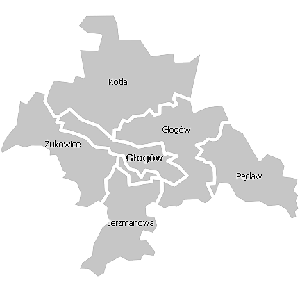 Graniczy on z pięcioma gminami: Kotla, Pęcław, Jerzmanowa, Żukowice i Głogów. 3.1.2.