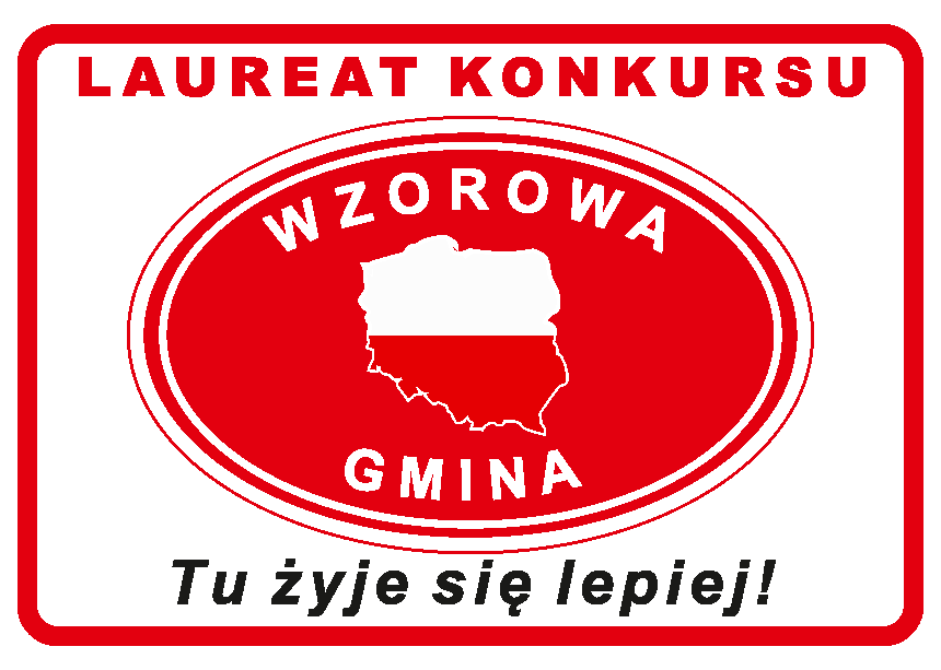 e) Wzór logotypu (Godła Promocyjnego) Wzorowa Gmina wygląda następująco: f) Potwierdzeniem otrzymania tytułu Wzorowa Gmina jest otrzymanie podczas uroczystej Gali posrebrzanego certyfikatu z tekstem