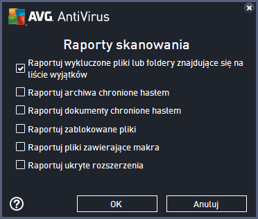 Opcje wyłączania komputera określ, czy komputer ma zostać automatycznie wyłączony po zakończeniu skanowania.