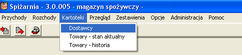 7.1. Dostawcy Aby przejść do kartoteki dostawcy, należy kliknąć Kartoteki, Dostawcy. Okno to pokaże nam listę wszystkich dostawców, których wprowadziliśmy do programu.