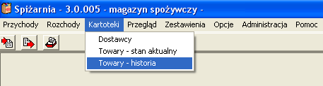 Po zaznaczeniu towaru i przyciśnięciu Popraw możemy zmienić dane towaru np. jego nazwę, jednostkę miary, SWW, PKWiU itp. Gdy chcemy wyjść bez zapisywania zmian klikamy na Wyjdź.