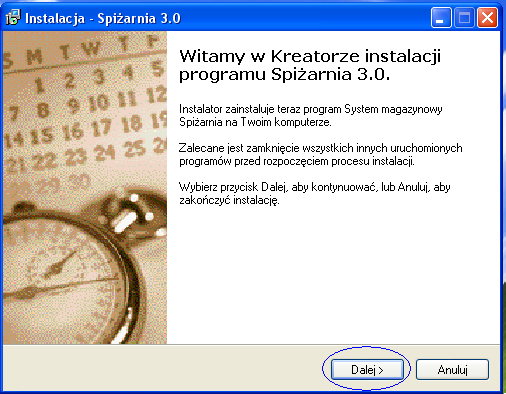 płyta zawierająca wersję instalacyjną programu Spiżarnia oraz dokumentacja są wolne od wad materiałowych.