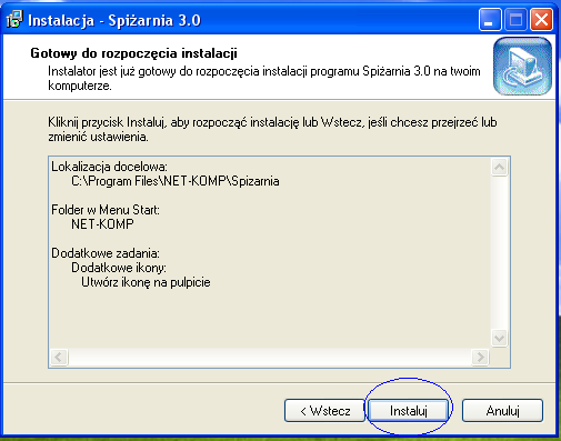 Po zakończonej instalacji wrócimy do okna głównego instalatora i tam przyciskamy Zakończ. 4.