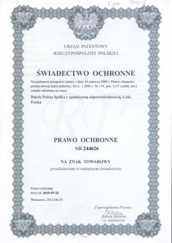 słowno-graficznym "Chleb IG" (NR 244626 od dnia 2010-09-24).