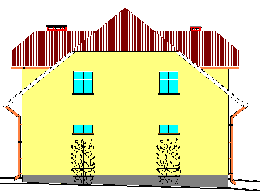 1:100 ELEWACJA POŁUDNIOWA USŁUGI PROJEKTOWE W BUDOWNICTWIE mgr inż. Janusz Pawłowski Projektant : mgr inż. arch Aleksander Łaszkiewicz Branża : Upr.proj. arch.bud.