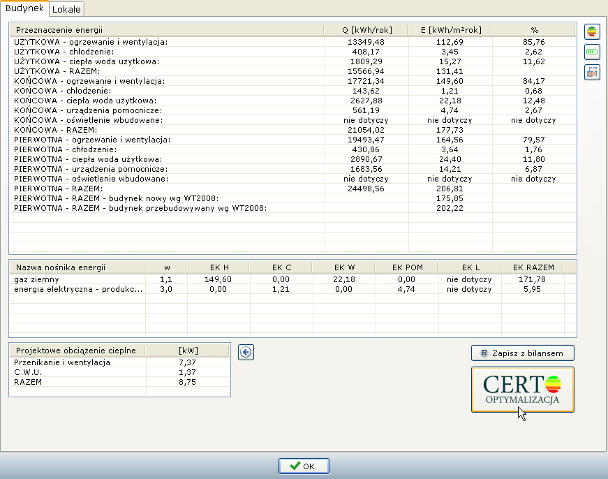 Program CERTO wyniki