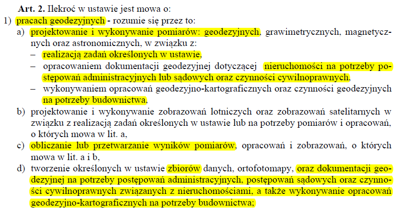 Definicja pracy geodezyjnej