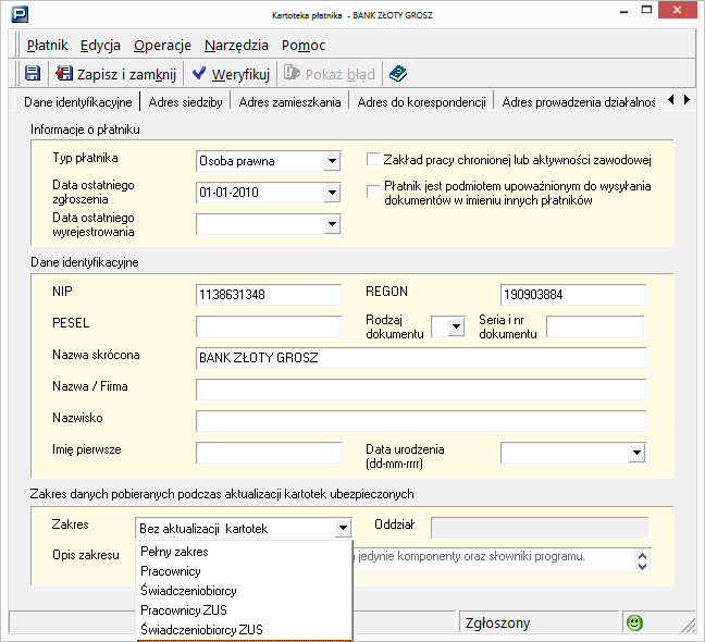 2. Konfiguracja programu do pracy - Ustawienia przekazu elektronicznego W ramach konfiguracji ustawień przekazu elektronicznego należy: 2.1.