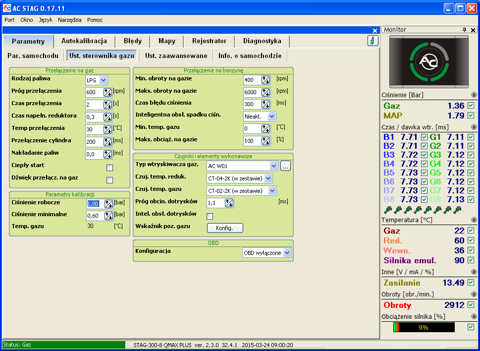Rysunek 11 Widok okna parametry (Parametry samochodu)