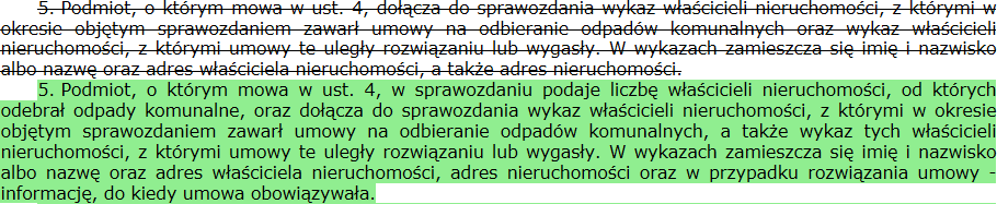 PODMIOTY ODBIERAJACE ODPADY KOMUNALNE sprawozdanie półroczne * Podmioty odbierające odpady z nieruchomości nieobjętych systemem gospodarowania odpadami komunalnymi, zobowiązane są również do: -