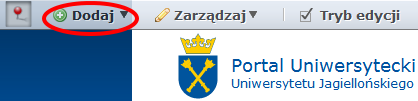 PASEK NARZĘDZI Pasek narzędzi (tak zwany dockbar) znajduje się w górnej części strony i zawiera narzędzia administracyjne. Użytkownik może skorzystać z niego dopiero po zalogowaniu.