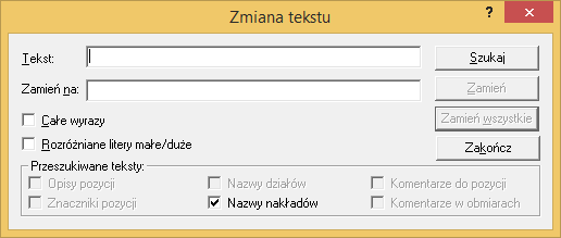 Norma PRO 4.43 - lipiec 2013: Program główny: 1. Do filtrów widoków zestawień RMS oraz ich cen dodano kryteria pokazywania elementów aktywnych i nieaktywnych. 2. Rozbudowano mechanizm wyszukiwania tekstu w kosztorysie.