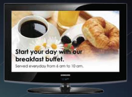 Przykładem hotelowego systemu telewizyjnego jest Eyecom Info Channel. Kanał informacyjny to własny program telewizyjny hotelu.
