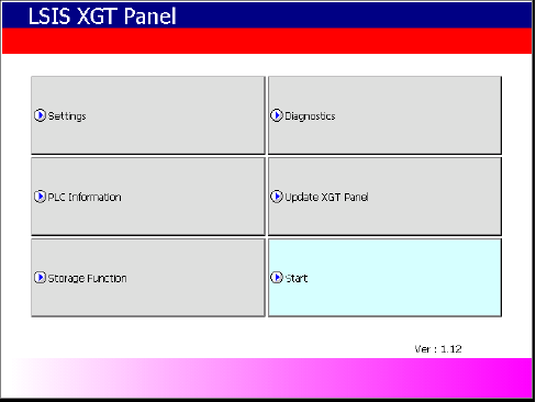 MENU paneli XGT Podstawowe parametry pracy lub dane mogą / muszą być ustawione w XGT-Panel. Główne menu XGT-Panel jest zgrupowane na 6 kategorii.