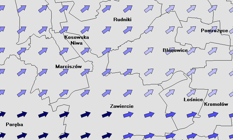 Rys. 6. Przykład pola typu opadu (3 kwietnia 2008 r., godz. 15 UTC) 2.4.