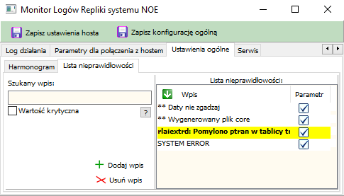 b) zdefiniowania listy nieprawidłowości: Po stronie systemu Unix należy zdefiniować skrypt listujący określoną ilość ostatnich wierszy z każdego pliku z logiem wsrebada*.