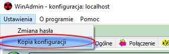 Kopia konfiguracji Program WinAdmin Replikator od wersji 1.0.6.0 posiada zaimplementowane opcje wykonania kopii własnej konfiguracji.