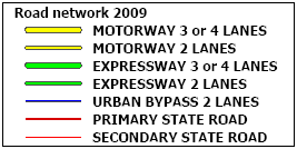 Model transportowy: Drogi stan obecny Oslo Stockholm Tallin Göteborg Riga København Vilnius Kaliningrad Gdansk-Gdynia Rostock Bremen Hamburg Szczecin Bydgoski Hannover Berlin Poznan Lódz Warszawa