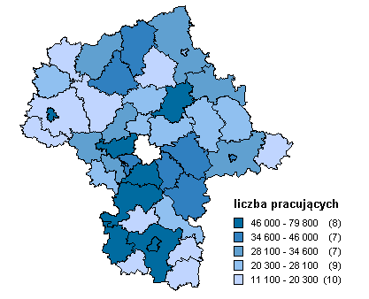 w tys. Pracujący w woj.